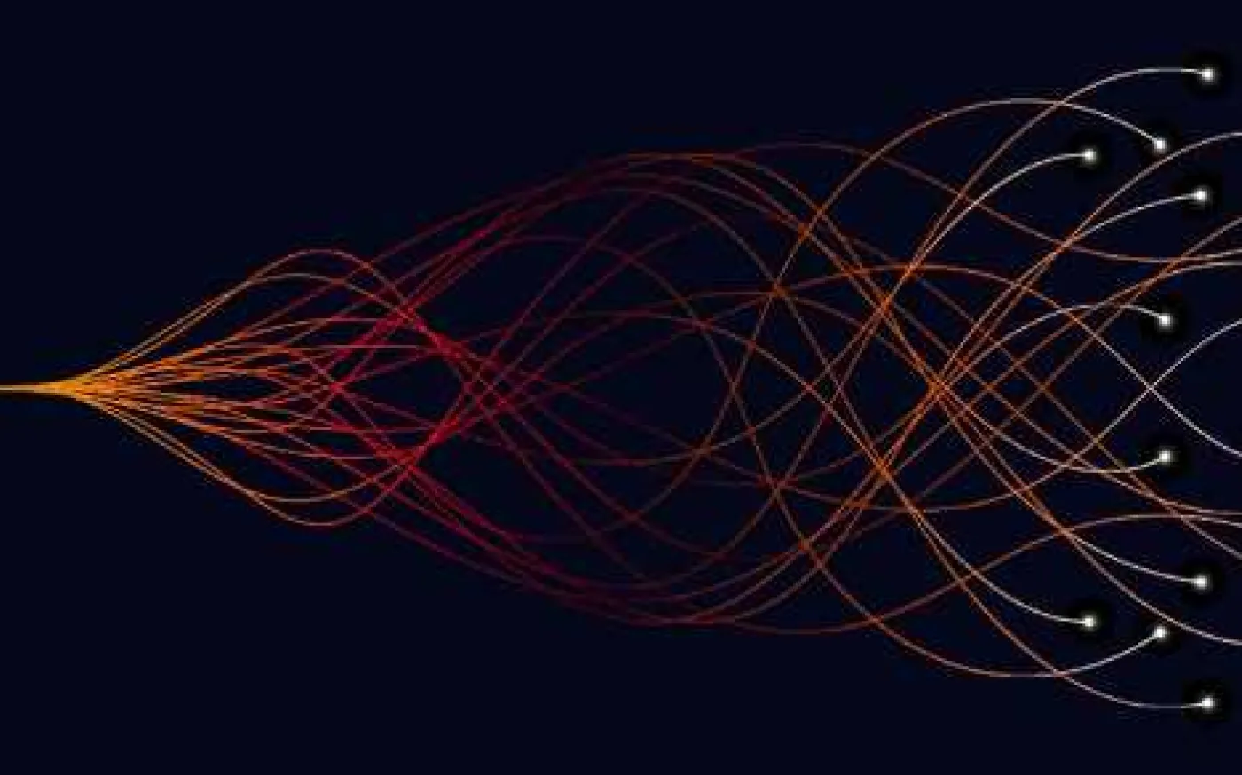 multiple lines branching from a singular point